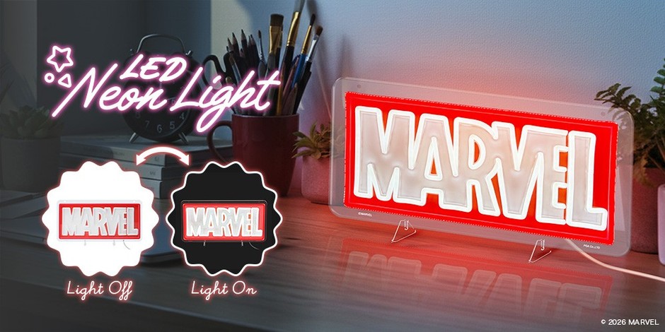 MARVELロゴが光るLEDネオンライト、PGAから9月発売